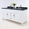 Dubbelhandfat Kommod 160cm Nashville Vit - Svart Granit