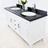 Dubbelhandfat Kommod 160cm Nashville Vit - Svart Granit