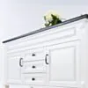 Dubbelhandfat Kommod 160cm Nashville Vit - Svart Granit