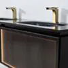 Dubbelkommod Svart Valnöt 150cm Svart Helgjuten - Dallas