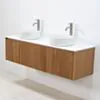 Dubbelkommod Ek 150cm Vit Ovanpåliggande Handfat  - Båstad