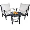 Loungegrupp Svart Aluminium 2-pers - Florence