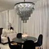 Kristallkrona Ø80cm Svart Smoky - Florence