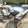 Loungegrupp Utomhus Svart Aluminium 5-pers - St Tropez