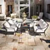 Loungegrupp Utomhus Svart Aluminium 5-pers - St Tropez