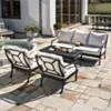 Loungegrupp Utomhus Svart Aluminium 5-pers - St Tropez