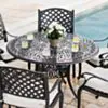 Rund Matgrupp Utomhus 6 stolar Svart Aluminium - Sorrento Ø120cm