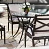 Caféset 4 Stolar Svart Aluminium - Amalfi Ø90cm