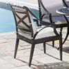 Caféset 4 Stolar Svart Aluminium - Amalfi Ø90cm