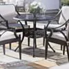 Caféset 4 Stolar Svart Aluminium - Amalfi Ø90cm