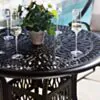 Caféset 4 Stolar Svart Aluminium - Amalfi Ø90cm