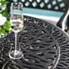 Caféset 4 Stolar Svart Aluminium - Sorrento Ø90cm