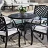 Caféset 4 Stolar Svart Aluminium - Sorrento Ø90cm