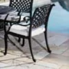 Caféset 4 Stolar Svart Aluminium - Sorrento Ø90cm