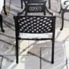 Caféset 4 Stolar Svart Aluminium - Sorrento Ø90cm