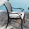 Caféset 4 Stolar Svart Aluminium - Sorrento Ø90cm