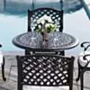 Caféset 4 Stolar Svart Aluminium - Sorrento Ø90cm