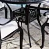 Caféset 4 Stolar Svart Aluminium - Sorrento Ø90cm