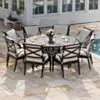 Rund Matgrupp Utomhus 8 Stolar Svart Aluminium - Amalfi Ø150cm
