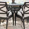 Rund Matgrupp Utomhus 8 Stolar Svart Aluminium - Amalfi Ø150cm