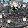 Rund Matgrupp Utomhus 8 Stolar Svart Aluminium - Amalfi Ø150cm