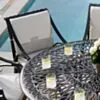 Rund Matgrupp Utomhus 8 Stolar Svart Aluminium - Amalfi Ø150cm