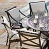 Rund Matgrupp Utomhus 8 Stolar Svart Aluminium - Amalfi Ø150cm