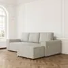 Bäddsoffa Divan Höger 255cm Greige - Sydney