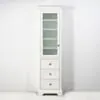 Klassiskt högskåp Wyoming Vit med glas front 202cm