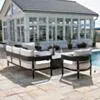 Loungegrupp 5-Pers Svart Aluminium - Ibiza