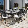 Matgrupp Utomhus 8 Stolar Svart Aluminium - Lugano 213cm