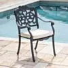Caféset 4 Stolar Svart Aluminium - Toscana Ø90cm