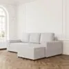 Bäddsoffa Divan Höger 255cm Ivory - Sydney