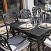 Matgrupp Utomhus 8 Stolar Svart Aluminium - Lugano 213cm