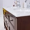 Dubbel Kommod Badrum 140cm Utah Mörk Ek - Vit Marmor