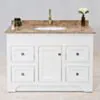 Kommod Badrum 120cm Idaho Vit - Beige Marmor