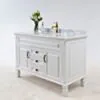 Kommod Badrum 120cm Nashville Vit - Vit Marmor