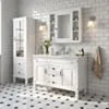 Kommod Badrum 120cm Nashville Vit - Vit Marmor