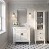 Kommod Badrum 80cm Nashville Vit - Vit Marmor