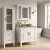 Kommod Badrum 80cm Nashville Vit - Beige Marmor