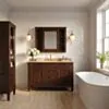 Kommod Badrum 120cm Nashville Mörkbrun - Beige Marmor
