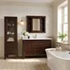 Kommod Badrum 120cm Nashville Mörkbrun - Vit Marmor