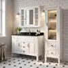 Kommod Badrum 120cm Nashville Vit - Svart Granit