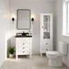 Kommod Badrum 60cm Nashville Vit - Svart Granit