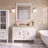 Kommod Badrum 120cm Nashville Vit - Beige Marmor