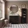 Kommod Badrum 80cm Nashville Svart - Vit Marmor