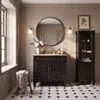 Kommod Badrum 80cm Nashville Svart - Beige Marmor