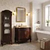 Kommod Badrum 80cm Ottawa Mörkbrun - Beige Marmor