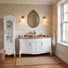 Dubbelhandfat Kommod 160cm Ottawa Vit - Beige Marmor