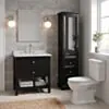 Kommod Badrum 80cm Svart Utah - Vit Marmor